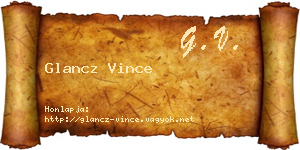 Glancz Vince névjegykártya